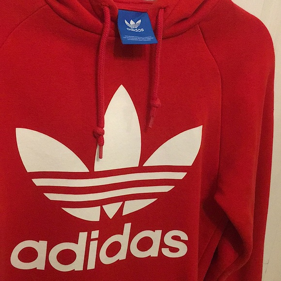 Red Adidas hoodie - Picture 3 of 4